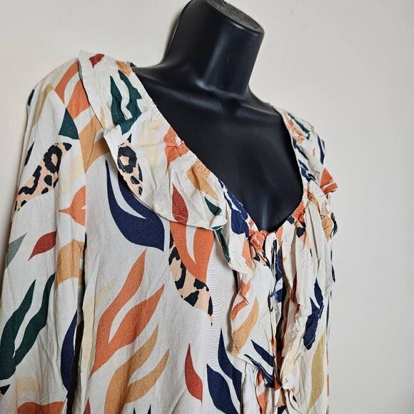 NWT Standard Issue Safari Ruffle Tie Shirt - Picture 2 of 8